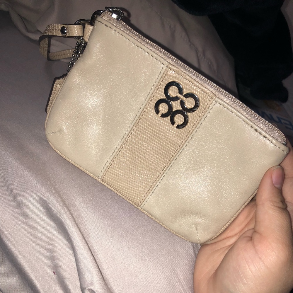 Tan Coach Wristlet